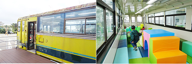 入口の「三日月龍宮城駅」にある電車/ホテル三日月 龍宮亭(千葉県/木更津市)