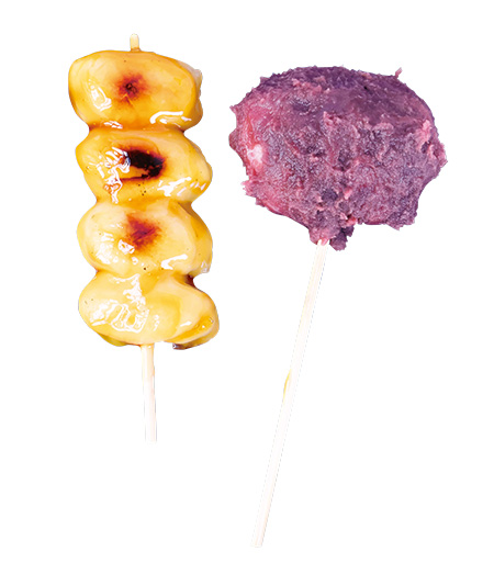 焼き団子(左)とあんだんご(右)/後藤だんご屋(千葉県/成田市)