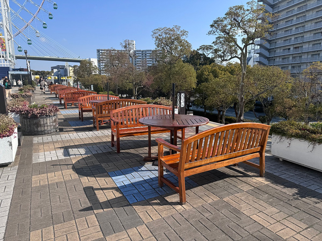 お弁当を食べるのにぴったりのスペース/天保山マーケットプレース(大阪府/大阪市)