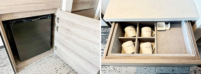 客室の冷蔵庫やコップなどの設備/グランドメルキュール八ヶ岳リゾート&スパ(山梨県/北杜市)