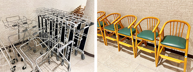 ビュッフェ用のカートや子ども用のいす/グランドメルキュール八ヶ岳リゾート&スパ(山梨県/北杜市)