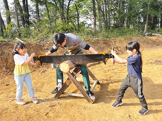 丸太からの薪割り体験/BUB RESORTつくば（茨城県/つくば市）