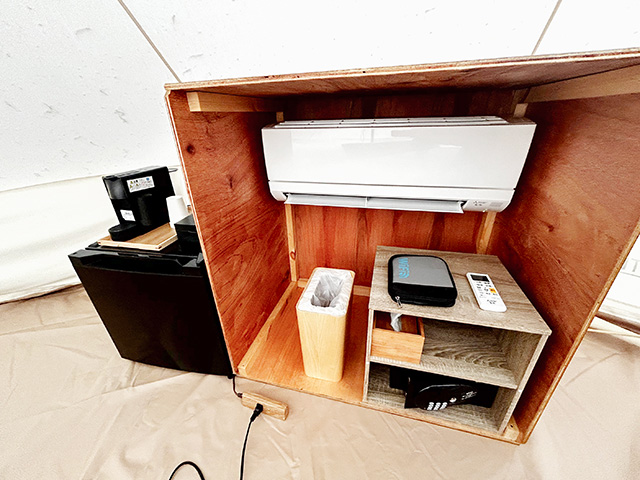 ベルテントの室内にある家電など/BUB RESORTつくば（茨城県/つくば市）