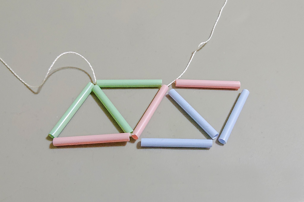 六面体に使うストロー（展開図）／自由研究-工作-ヒンメリ