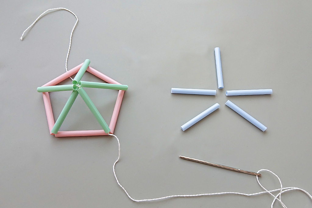 五角形を作ろう／自由研究-工作-ヒンメリ