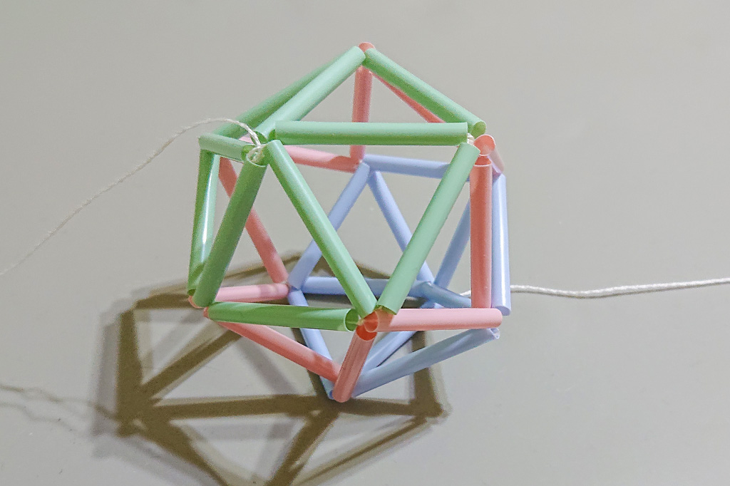 正二十面体の完成／自由研究-工作-ヒンメリ