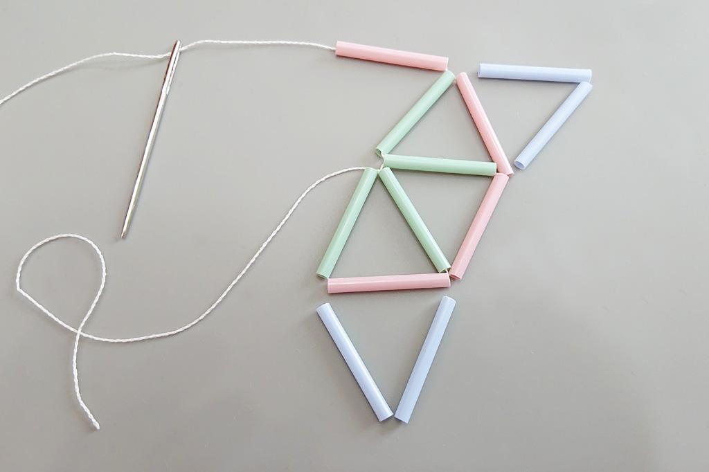 正八面体に使うストロー（展開図）／自由研究-工作-ヒンメリ