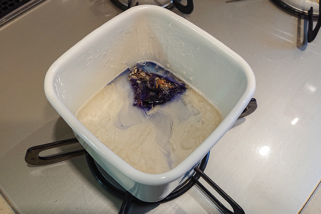 バタフライピーのティーバッグを入れタイミング／自由研究-琥珀糖-料理-お菓子作り