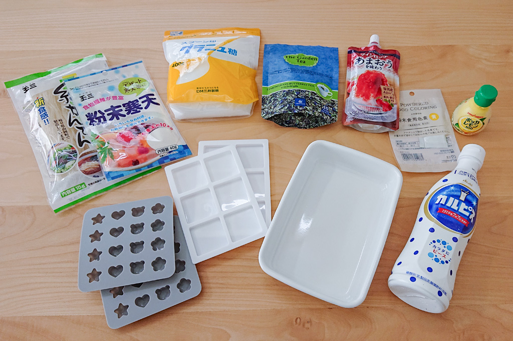 琥珀糖の材料／自由研究-料理-お菓子作り