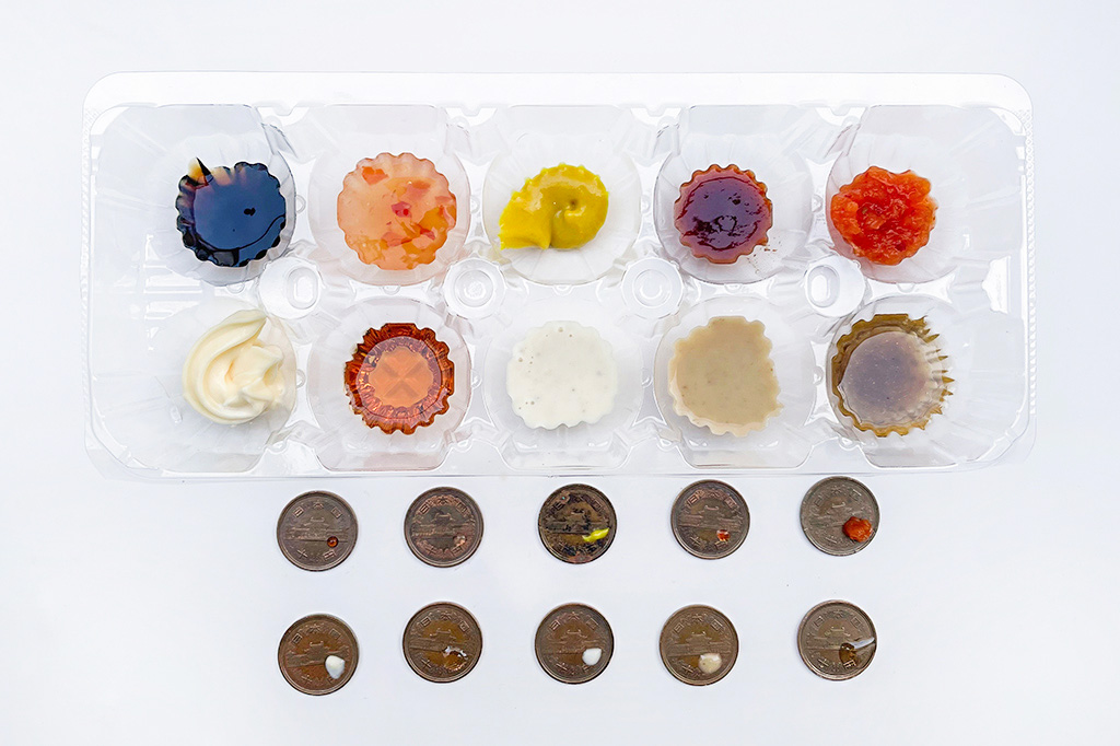 手順3：10円玉に調味料を付ける│【自由研究】10円玉が一番ピカピカになる調味料は？