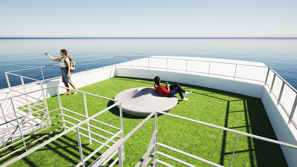 3階デッキ。晴れた日は特に気持ちがよさそう/金波銀波（きんぱぎんぱ）