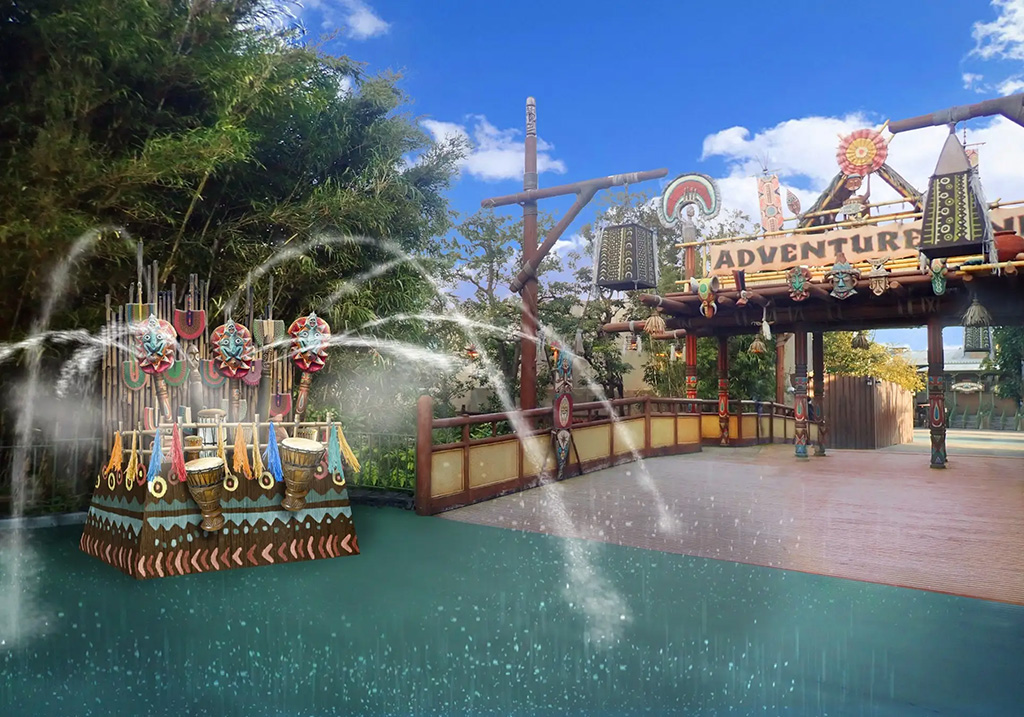 アドベンチャーランドの入口にあるびしょ濡れスポット/東京ディズニーランド／東京ディズニーシー（千葉県/浦安市）