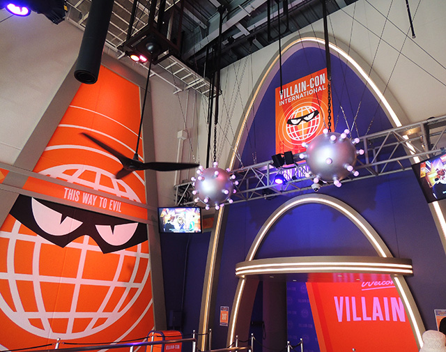 オレンジの大悪党のマークがあるヴィランコム館内/ユニバーサル・スタジオ・ジャパン(大阪府/大阪市)