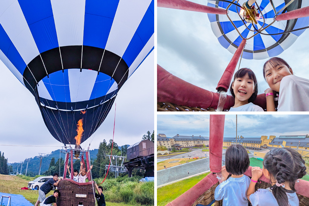 気球から見下ろすロッテアライリゾート（新潟県妙高市）