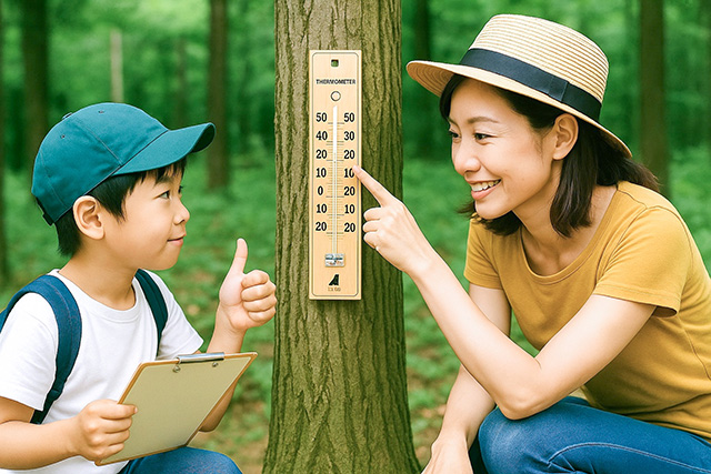 森の中と外の気温のちがいをくらべてみよう/フォレストアドベンチャー（全国）