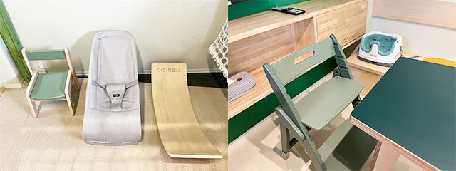 オムツ用ごみ箱やバウンサー、子ども用チェアなどのレンタル用品│宿泊レポ/べスピハウス（東京都/杉並区）