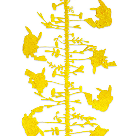 「須藤玲子レース ピカチュウ キノコ」│「ポケモン×工芸展-美とわざの大発見-」長崎会場/長崎歴史文化博物館(長崎市)