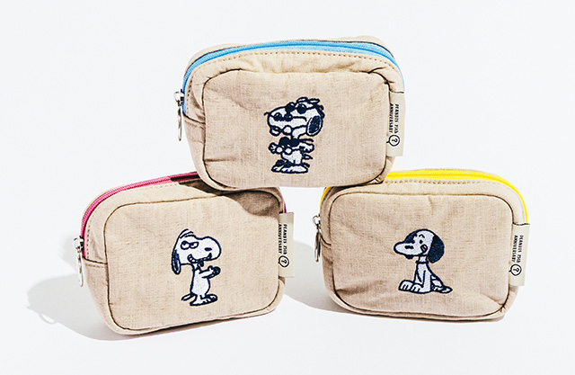 PEANUTS 75周年 刺繍ミニポーチ/スヌーピーミュージアム（東京都/町田市）
