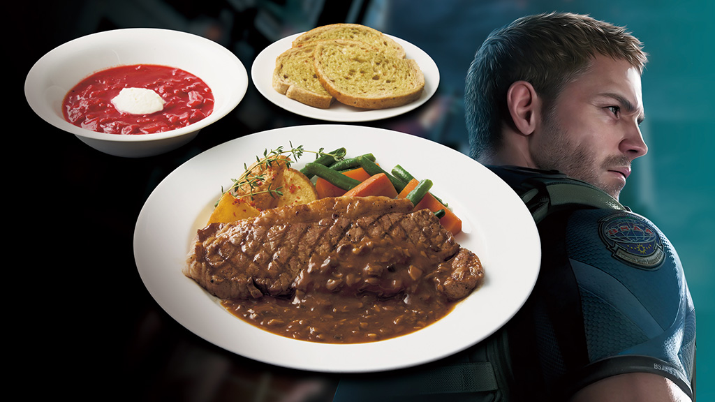 「バイオハザード™」「クリス・レッドフィールド ステーキセット」│ハハハ！ ハロウィーン・パーティ/ユニバーサル・スタジオ・ジャパン（大阪府/大阪市）