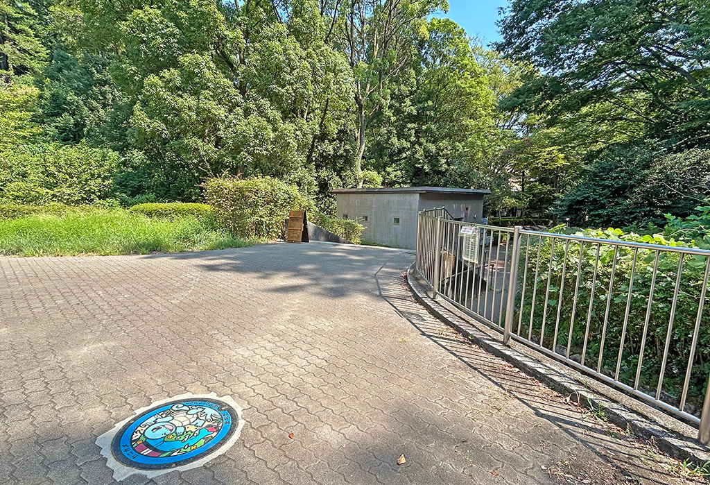 芹ヶ谷公園　虹と水の広場（南側）（東京都／町田市）にあるポケふた「ゼニガメ」