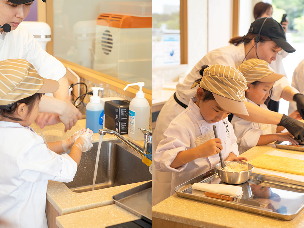 TOOTH TOOTHオリジナルロールケーキを作る様子/KIDS KITCHEN(兵庫県/神戸市)