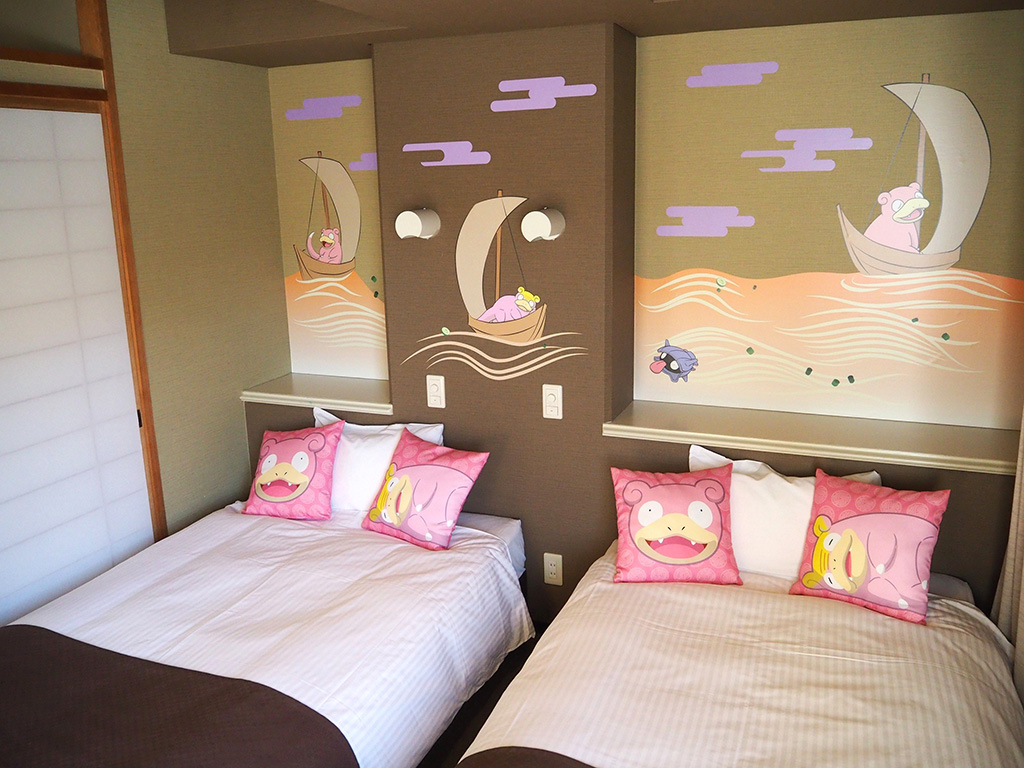 洋間の壁に描かれたヤドン/ことひら温泉 琴参閣（香川県/琴平町）