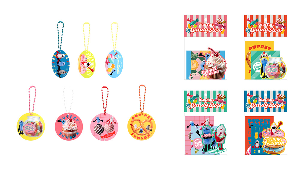 アクリルキーホルダー（全7種）、ステッカーセット（全4種）/SUNSUN Candy Store（東京都/千代田区）