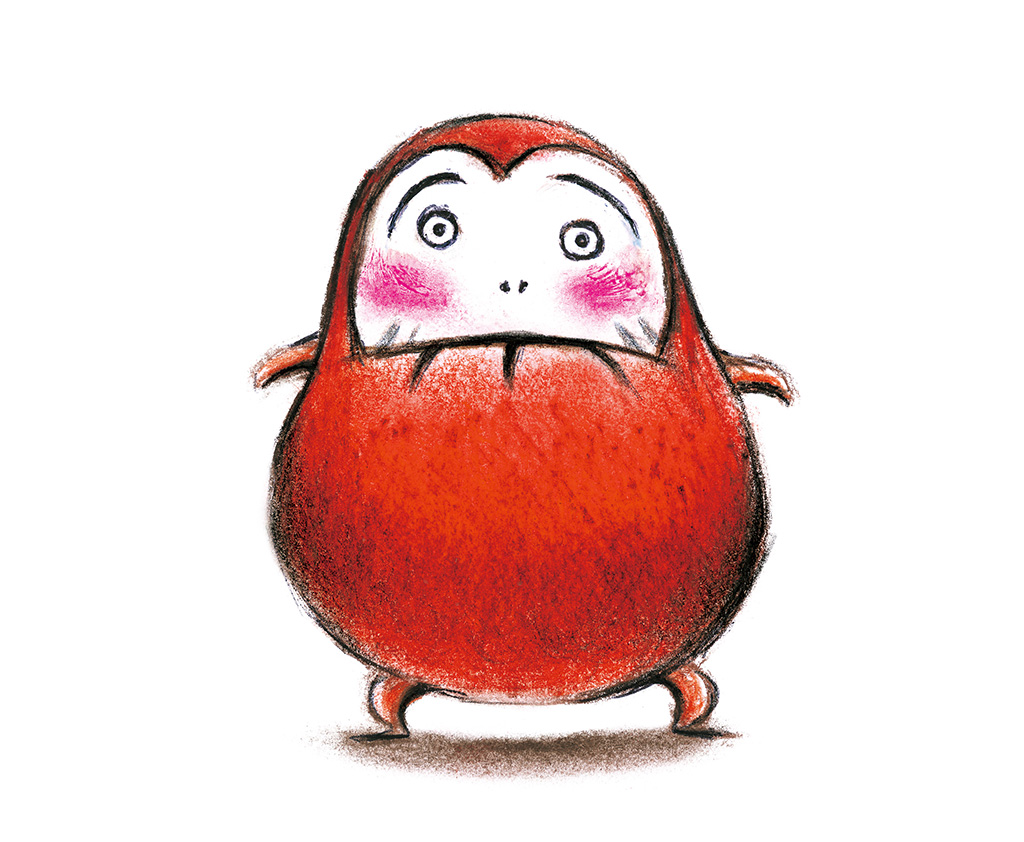 《『だるまさんが』表紙原画》　2007年　©Hiroshi Kagakui／Bronze Publishing Inc.