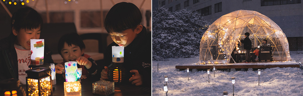 手作り紙ランタン/スノーキッズパーク（鳥取県/伯耆町）