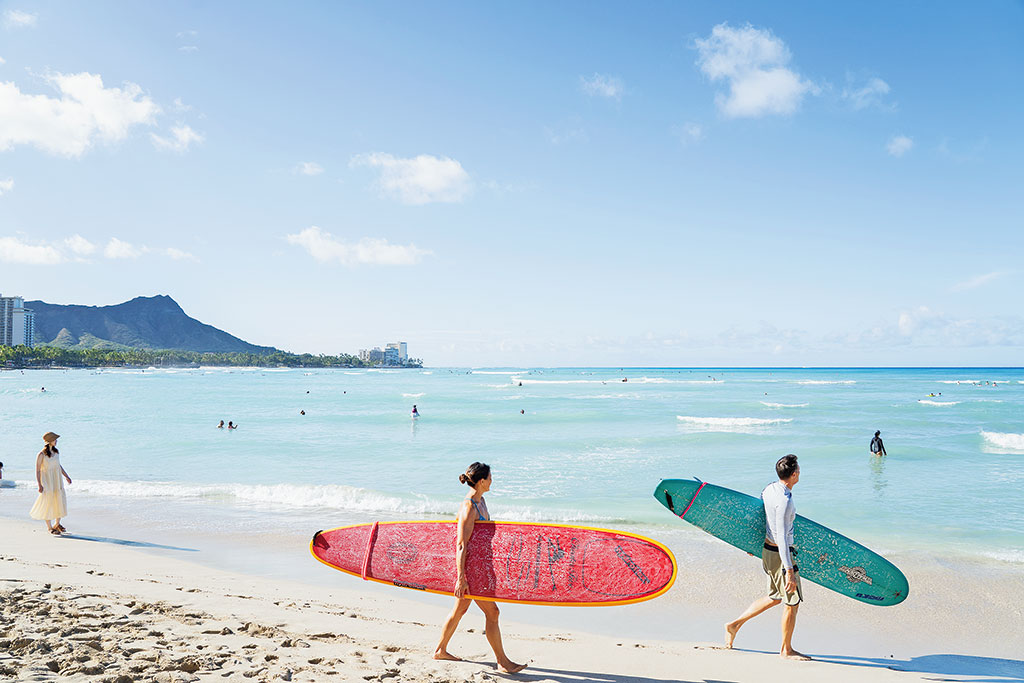 早朝のワイキキビーチ