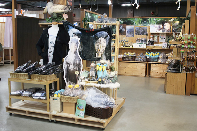 のハシビロコウグッズが集まった特設コーナー/神戸どうぶつ王国（兵庫県/神戸市）