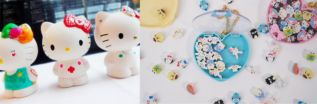 「素焼き絵付け体験」「ミニ消しゴム詰め放題」/SANRIO CHARACTERS KAWAII TOWN（福岡県/福岡市）