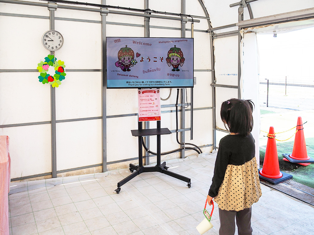 説明動画を見る様子/越谷いちごみらい園（埼玉県/越谷市）