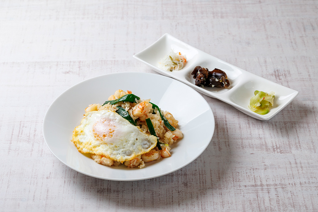 海老の出汁が効いた中華風リゾット/ナチュの森（北海道）