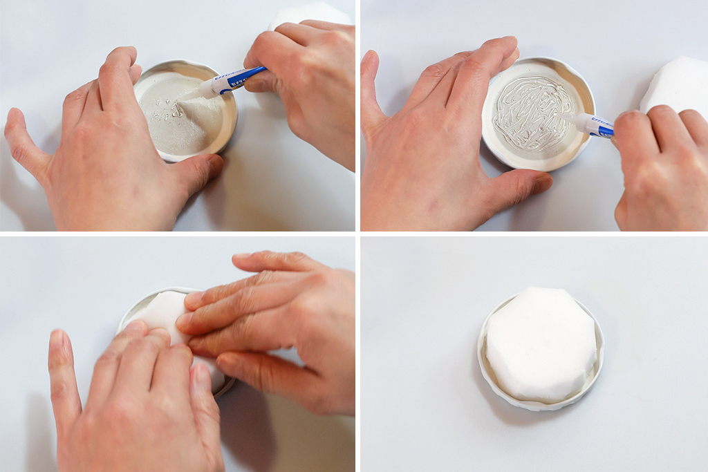 4.土台を固定│スノードームの作り方/自由研究